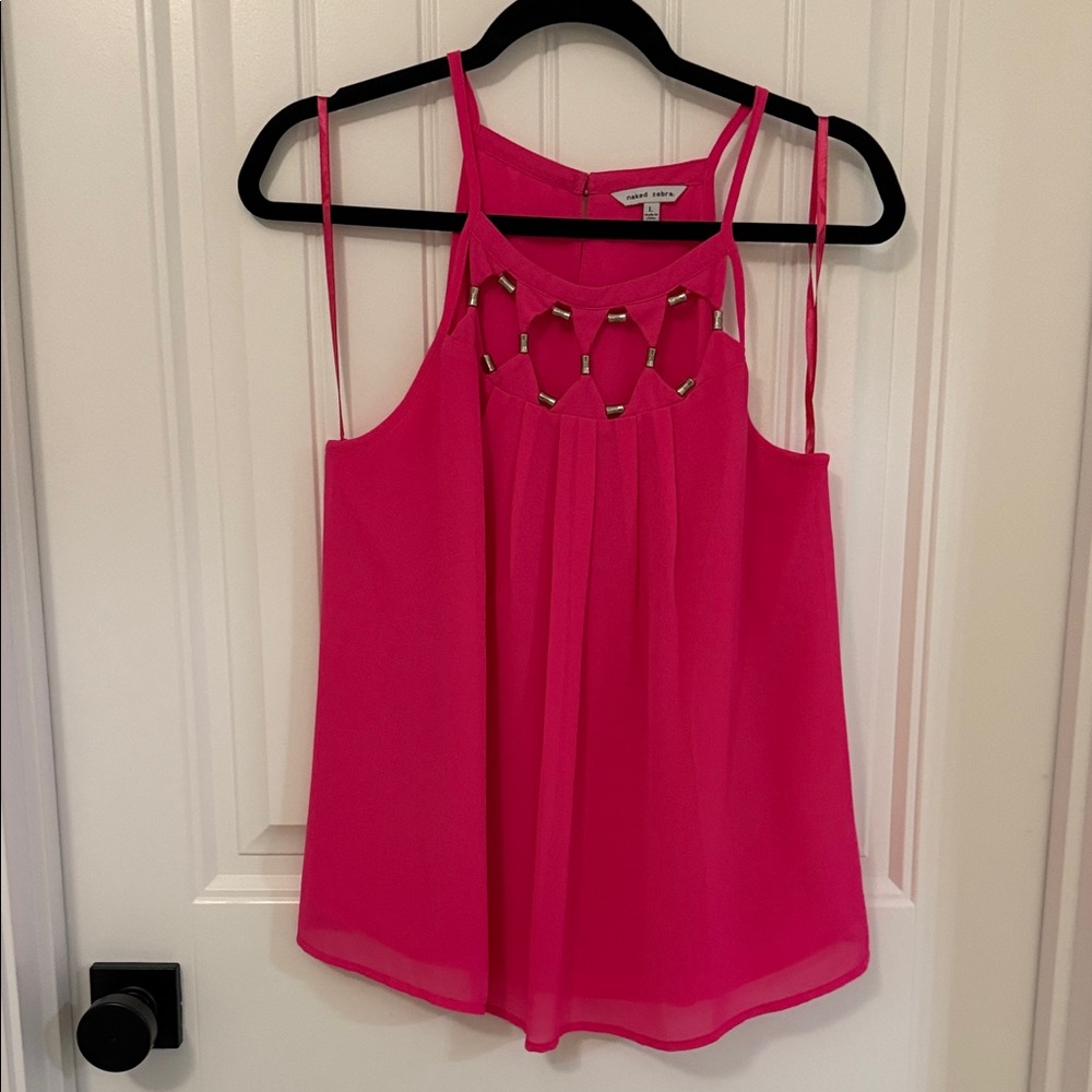 Naked Zebra Fuchsia Camisole with Metallic Details
